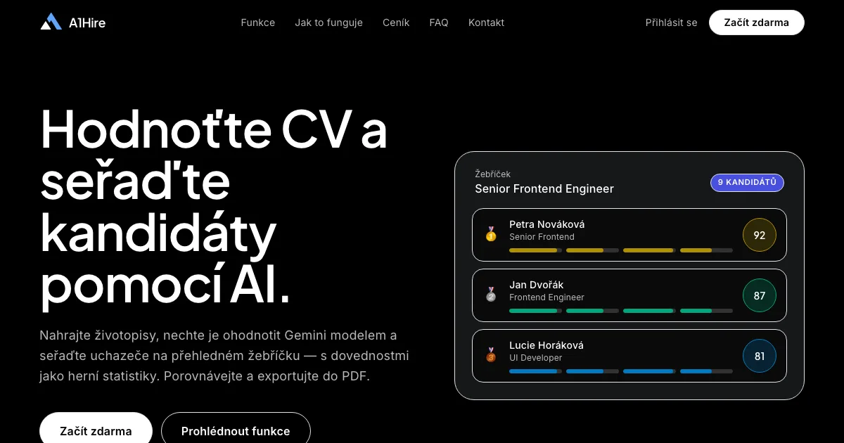 A1Hire: AI přečte stovky CV a seřadí kandidáty za vás
